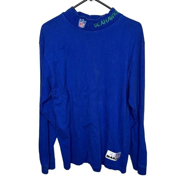 Vintage Seattle Seahawks Cowl Neck Long Sleeve Shirt Large - Picture 1 of 6
